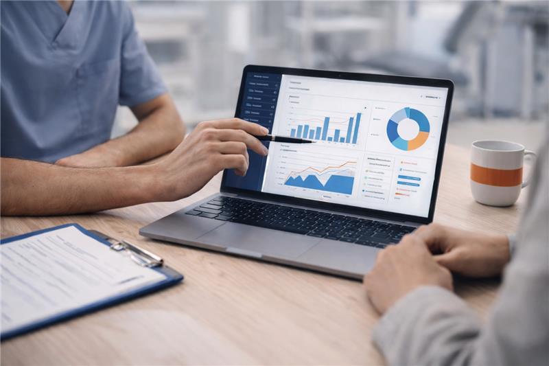 Diagrammarten auf einem Notebook Screen